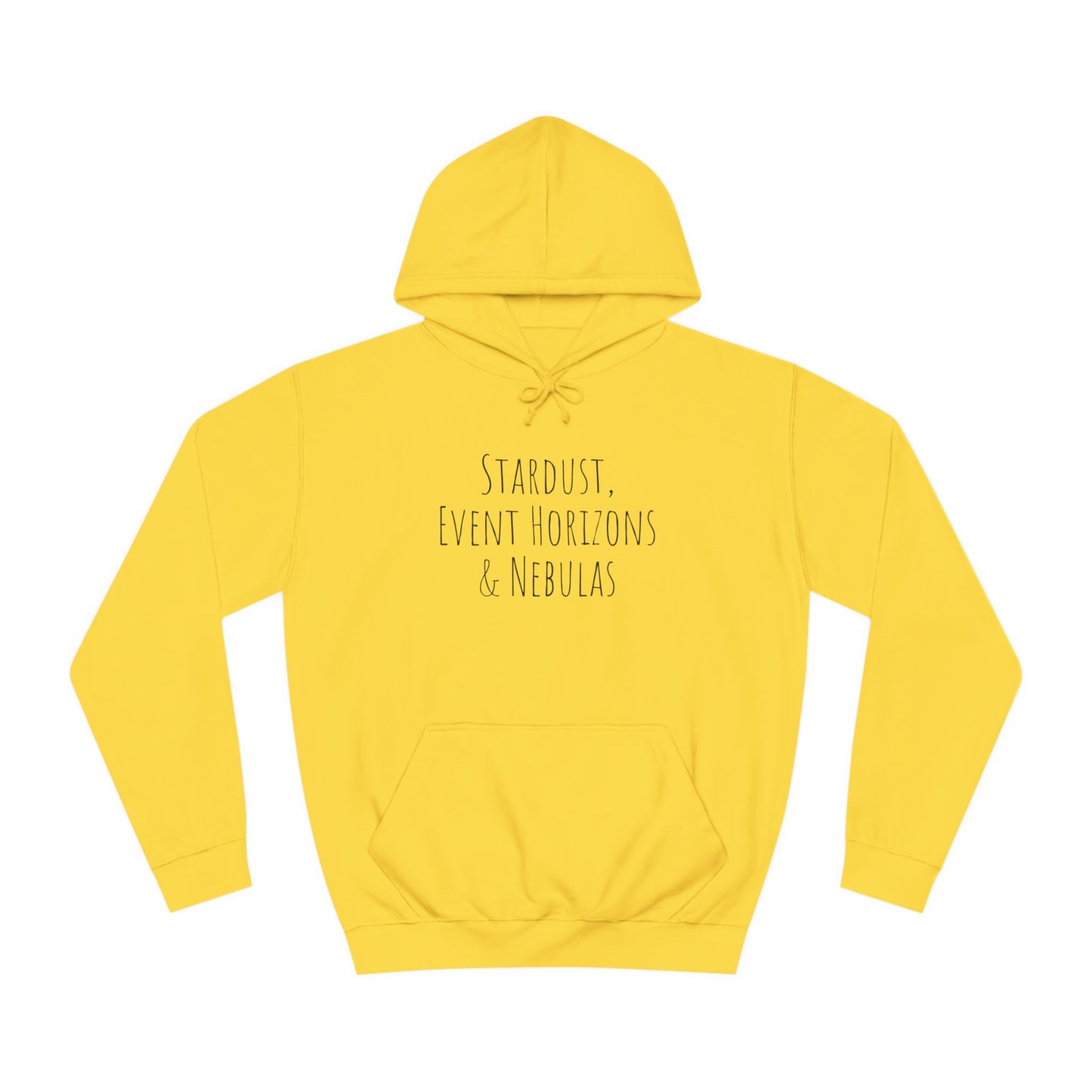 College Hoodie with Stardust, Event Horizons & Nebulas Design - Space Exploration Theme