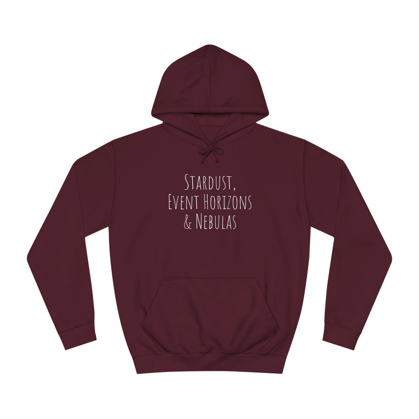 College Hoodie with Stardust, Event Horizons & Nebulas Design - Space Exploration Theme
