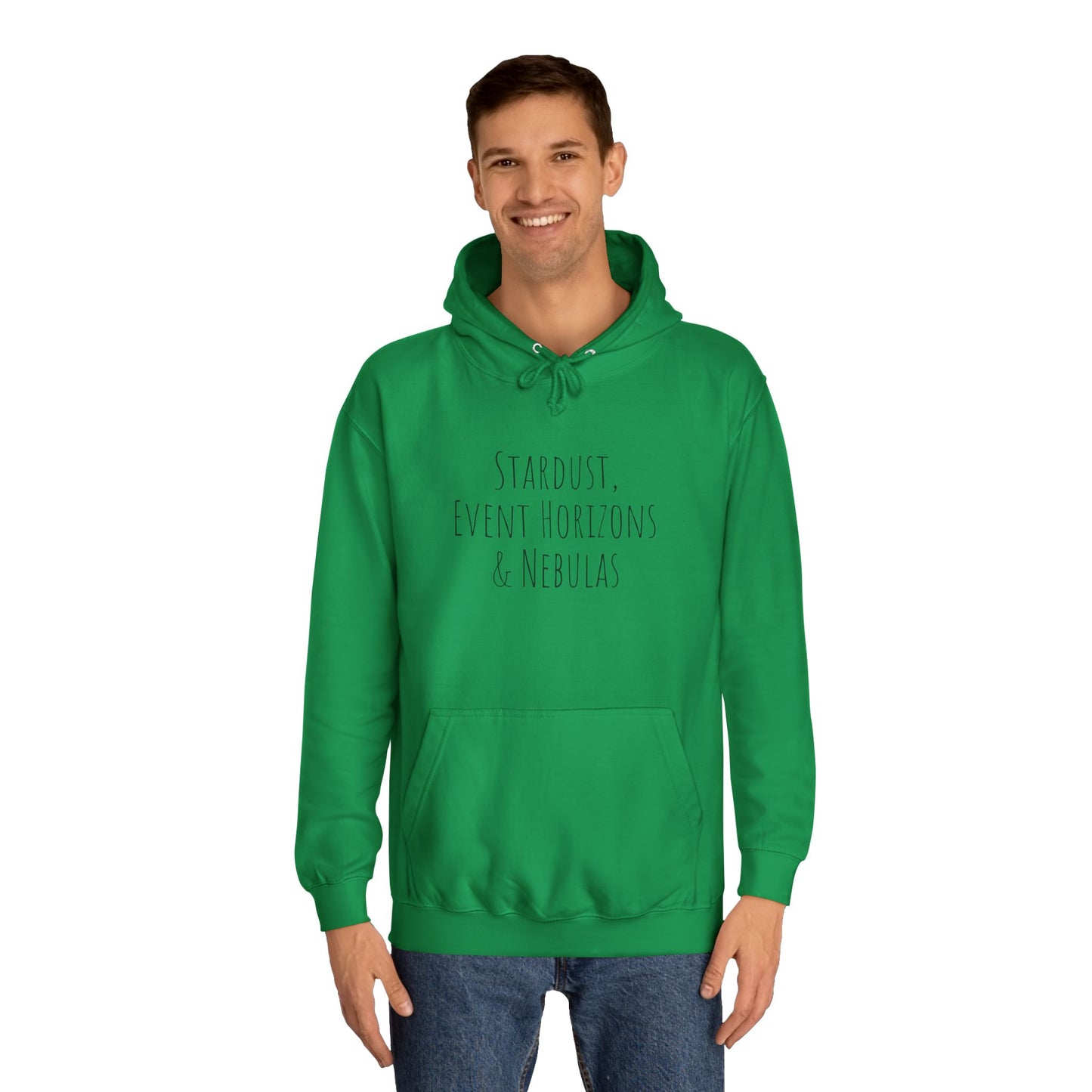 College Hoodie with Stardust, Event Horizons & Nebulas Design - Space Exploration Theme