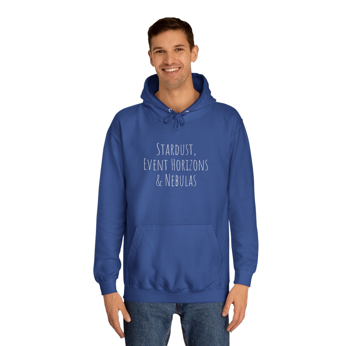 College Hoodie with Stardust, Event Horizons & Nebulas Design - Space Exploration Theme