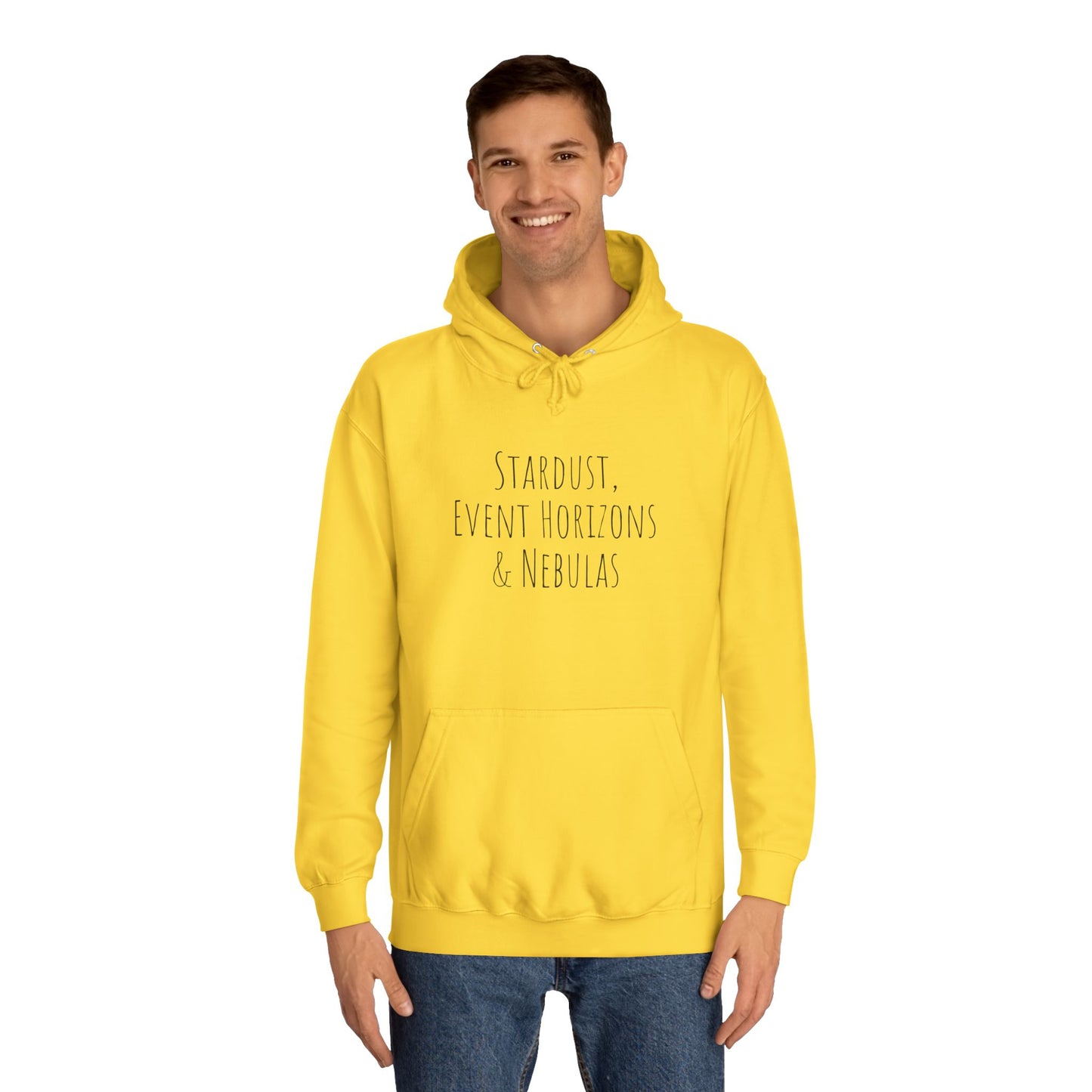 College Hoodie with Stardust, Event Horizons & Nebulas Design - Space Exploration Theme