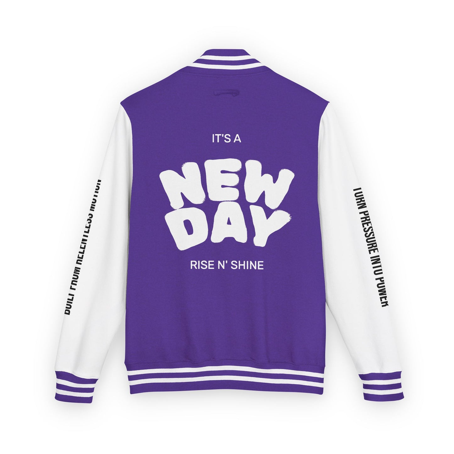 Cosmic & Terra Unisex Heavyweight Letterman Jacket - It's a New Day