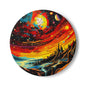 Vibrant Cosmic Ceramic Coaster, Space Art Drinkware, Unique Housewarming Gift, Sci-Fi Home Decor, Galaxy Themed Tableware