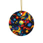 Vibrant Galaxy Ceramic Ornament - Set of 4 Unique Shapes