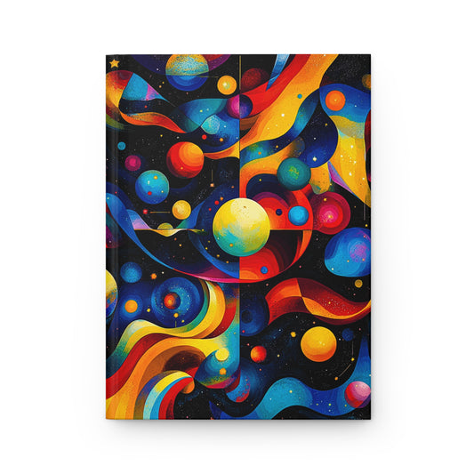 Cosmic Dreams Hardcover Journal — Colorful Abstract Space Notebook for Writing & Sketching