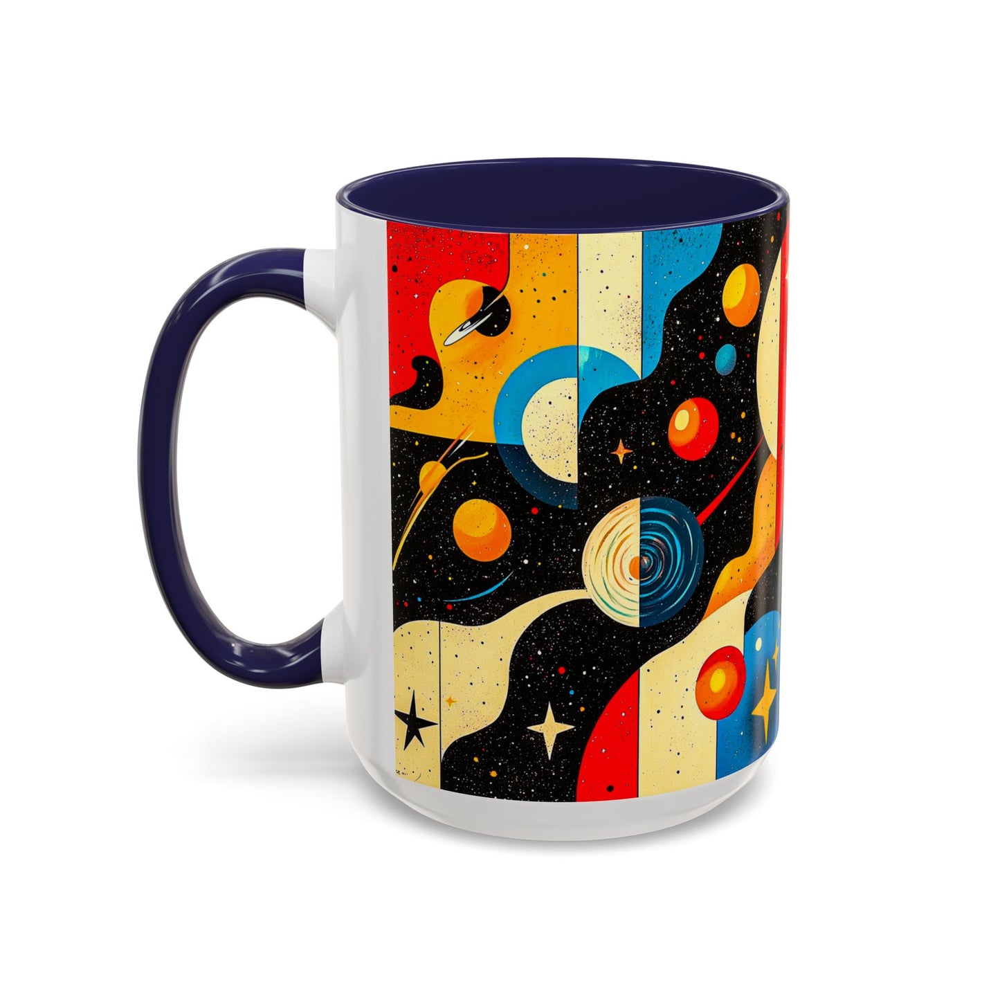 Galactic Accent Coffee Mug - Colorful Space-Themed Ceramic Tea Cup, Gifts for Astronomers, Cosmic Coffee Lover, Outdoor Cafe Drinkware
