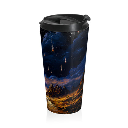 Stardust, Nebulas & Event Horizons - Stainless Steel Travel Mug - Falling Star