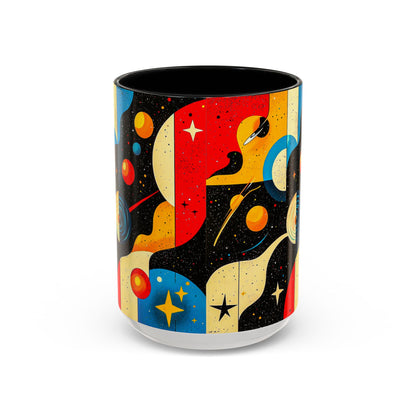Galactic Accent Coffee Mug - Colorful Space-Themed Ceramic Tea Cup, Gifts for Astronomers, Cosmic Coffee Lover, Outdoor Cafe Drinkware