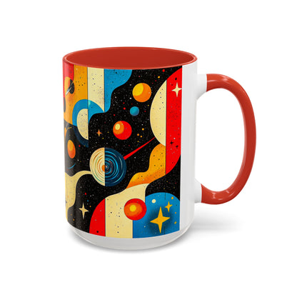 Galactic Accent Coffee Mug - Colorful Space-Themed Ceramic Tea Cup, Gifts for Astronomers, Cosmic Coffee Lover, Outdoor Cafe Drinkware