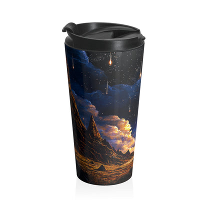 Stardust, Nebulas & Event Horizons - Stainless Steel Travel Mug - Falling Star