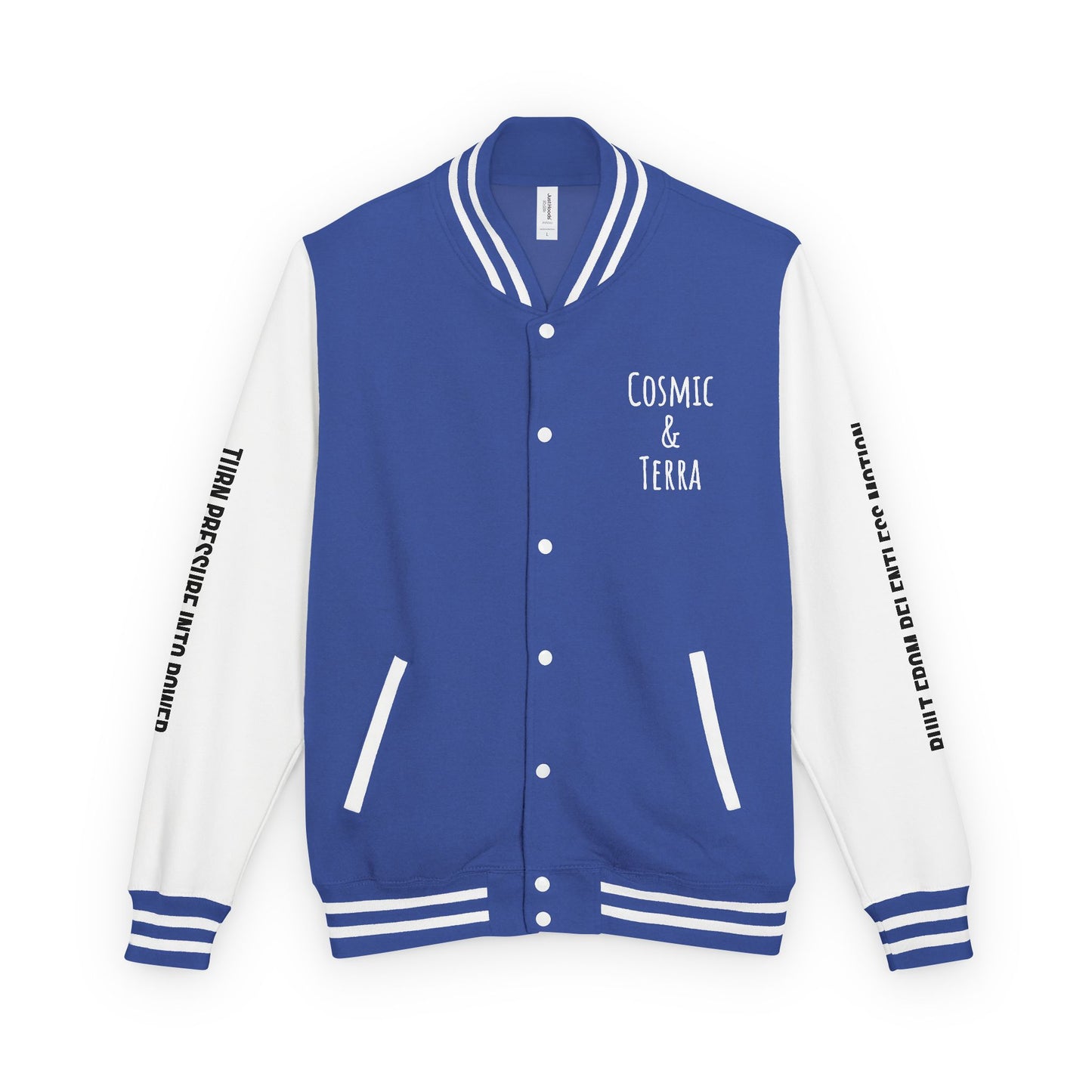 Cosmic & Terra Unisex Heavyweight Letterman Jacket - It's a New Day