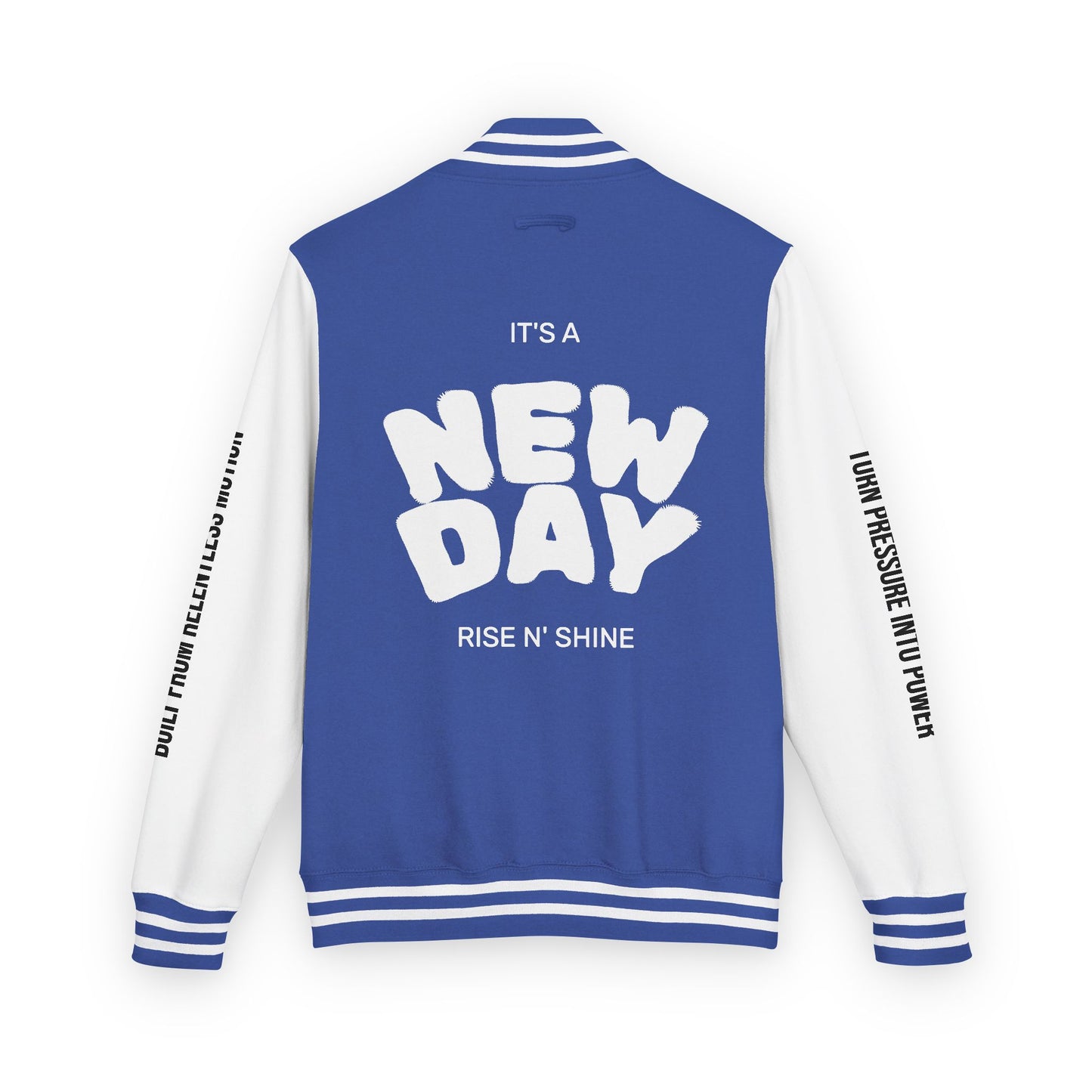 Cosmic & Terra Unisex Heavyweight Letterman Jacket - It's a New Day