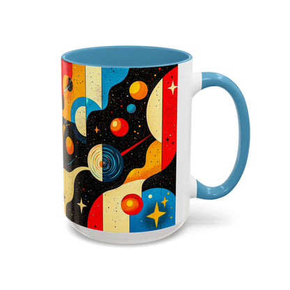 Galactic Accent Coffee Mug - Colorful Space-Themed Ceramic Tea Cup, Gifts for Astronomers, Cosmic Coffee Lover, Outdoor Cafe Drinkware
