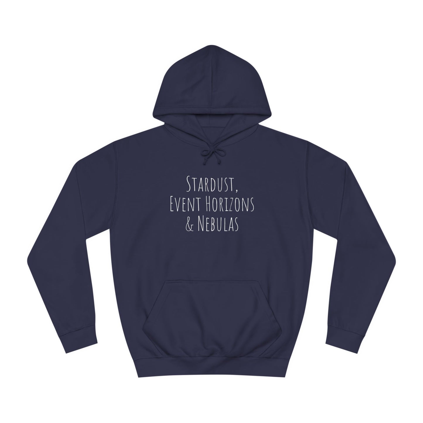 College Hoodie with Stardust, Event Horizons & Nebulas Design - Space Exploration Theme