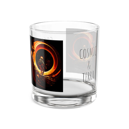 Cosmic & Terra Themed Rocks Glass, 10oz - Perfect for Spirits or Cocktails