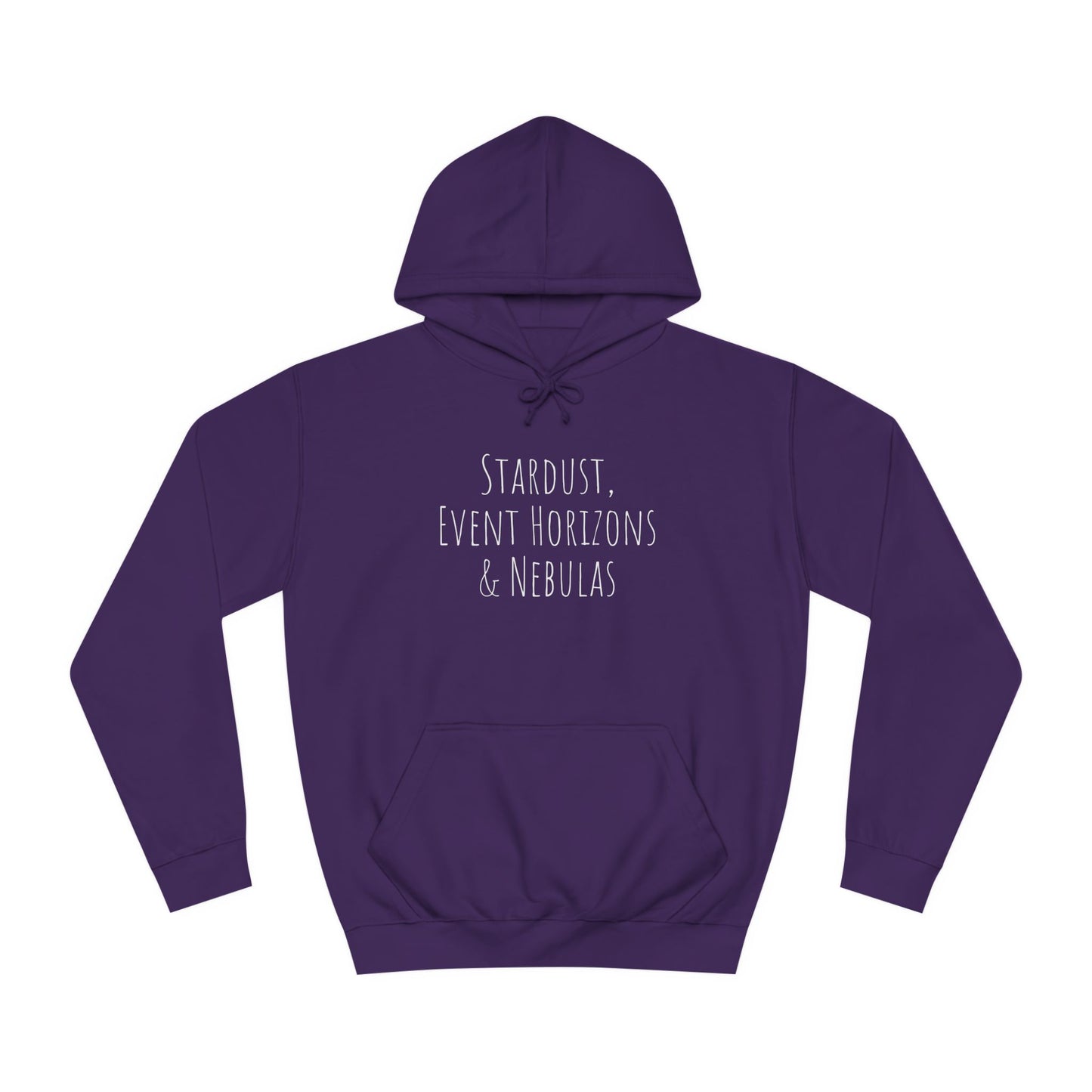 College Hoodie with Stardust, Event Horizons & Nebulas Design - Space Exploration Theme