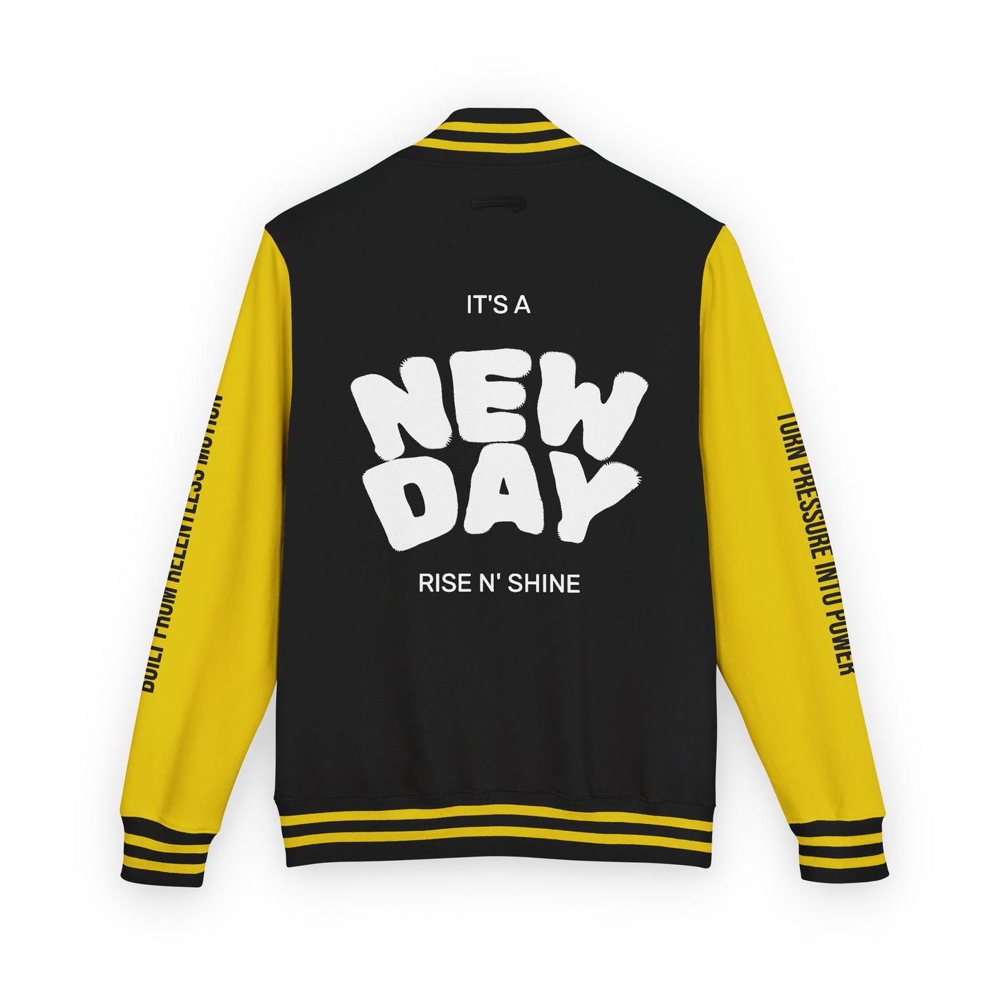 Cosmic & Terra Unisex Heavyweight Letterman Jacket - It's a New Day
