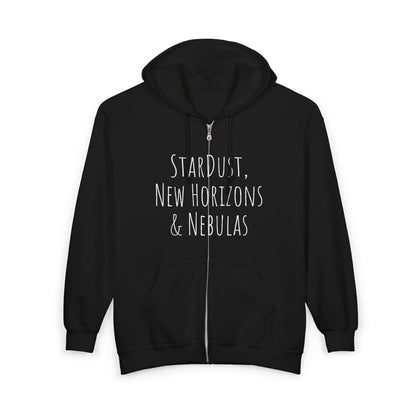 Cosmic Adventure Zip-Up Hoodie - Stargazing & Artistic Design