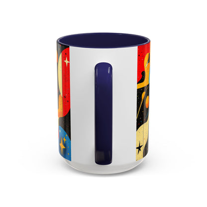 Galactic Accent Coffee Mug - Colorful Space-Themed Ceramic Tea Cup, Gifts for Astronomers, Cosmic Coffee Lover, Outdoor Cafe Drinkware