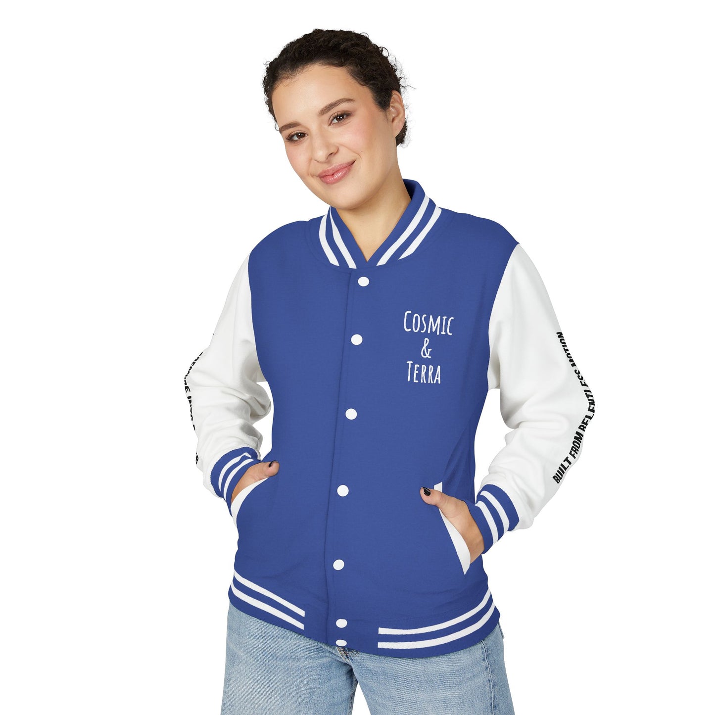 Cosmic & Terra Unisex Heavyweight Letterman Jacket - It's a New Day
