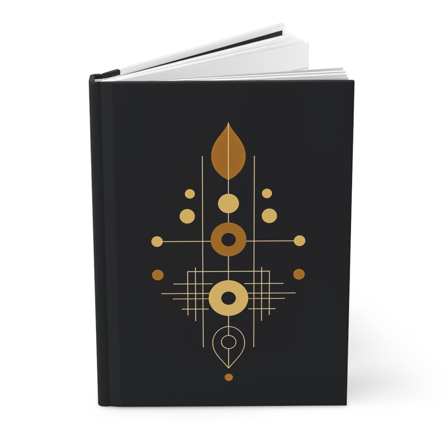Golden Geometric Hardcover Journal | Stylish Notebook for Writing, Note-taking, Gifts, Bullet Journaling, Planner