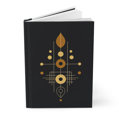 Golden Geometric Hardcover Journal | Stylish Notebook for Writing, Note-taking, Gifts, Bullet Journaling, Planner
