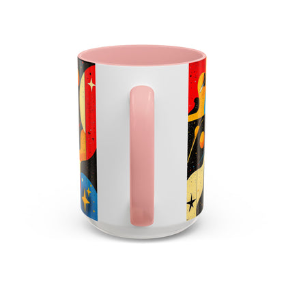 Galactic Accent Coffee Mug - Colorful Space-Themed Ceramic Tea Cup, Gifts for Astronomers, Cosmic Coffee Lover, Outdoor Cafe Drinkware