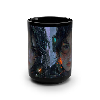 Futuristic Art Mug, Cyberpunk Coffee Cup, Gift for Tech Lovers, Unique Drinkware for Everyday Use, Decorative Mug for Home