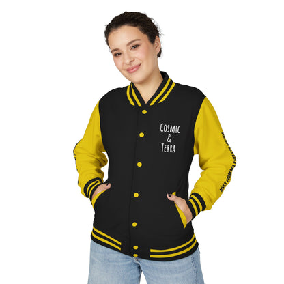 Cosmic & Terra Unisex Heavyweight Letterman Jacket - It's a New Day