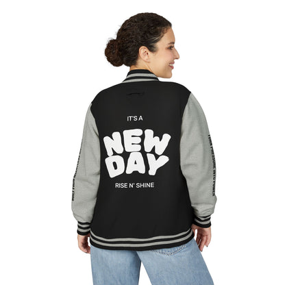 Cosmic & Terra Unisex Heavyweight Letterman Jacket - It's a New Day