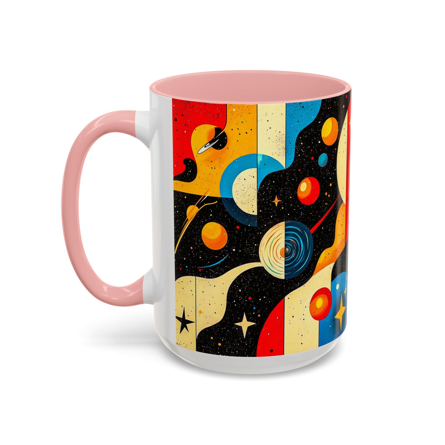 Galactic Accent Coffee Mug - Colorful Space-Themed Ceramic Tea Cup, Gifts for Astronomers, Cosmic Coffee Lover, Outdoor Cafe Drinkware