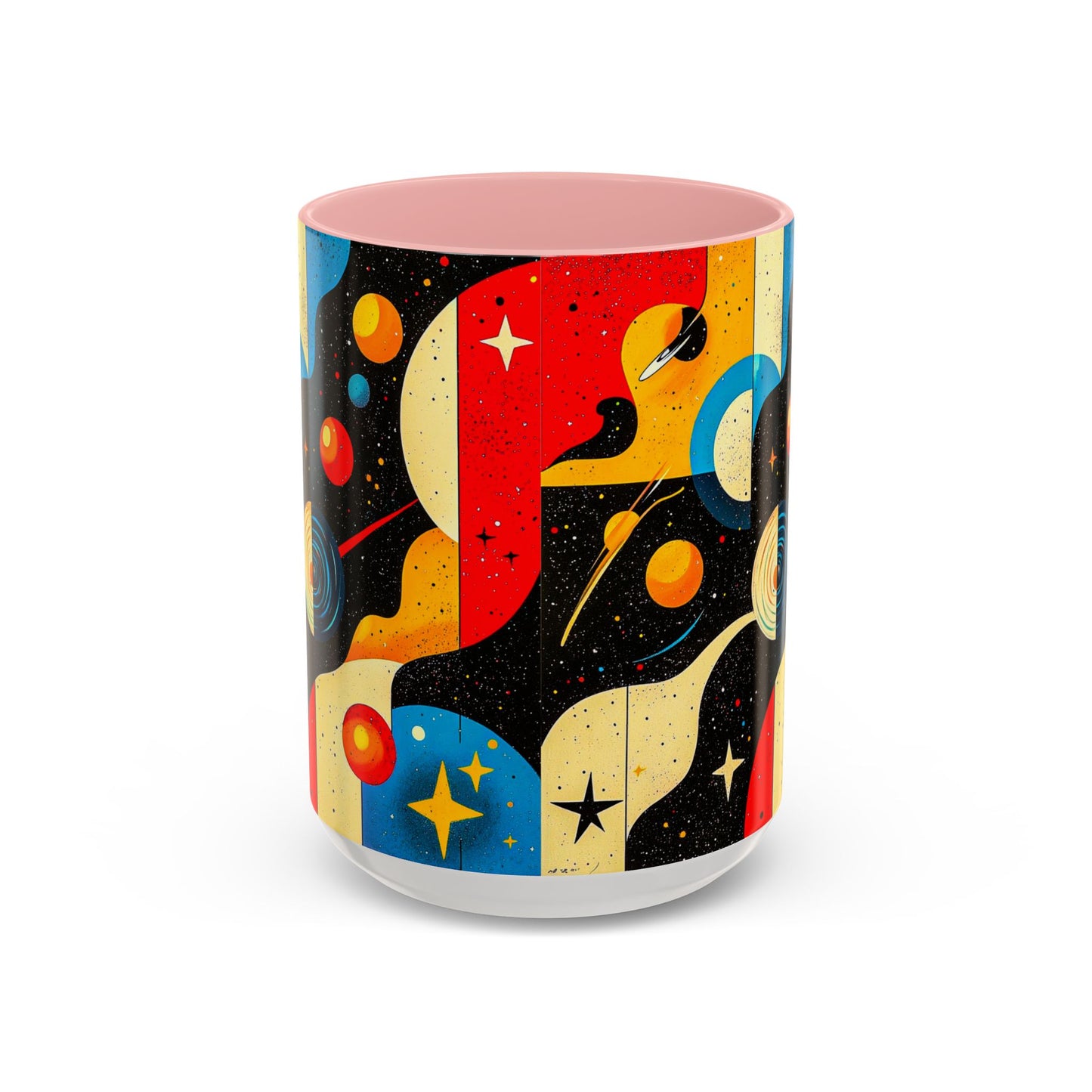 Galactic Accent Coffee Mug - Colorful Space-Themed Ceramic Tea Cup, Gifts for Astronomers, Cosmic Coffee Lover, Outdoor Cafe Drinkware