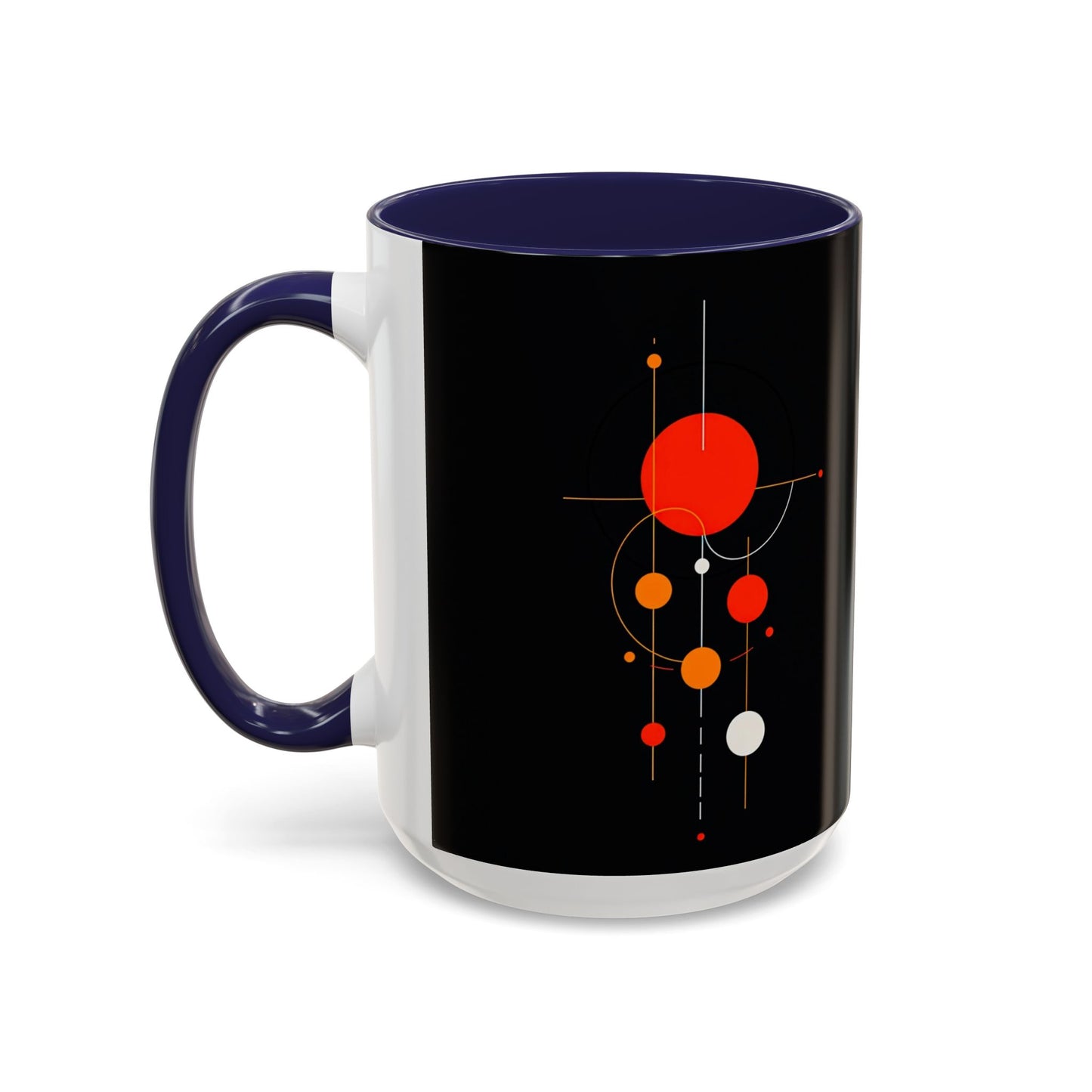 Modern Geometric Accent Coffee Mug - Unique Gift for Coffee Lovers, Stylish Home Decor, Office Essentials, Artistic Drinkware