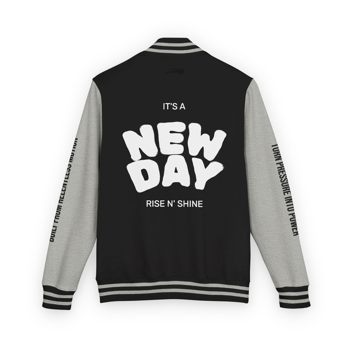 Cosmic & Terra Unisex Heavyweight Letterman Jacket - It's a New Day