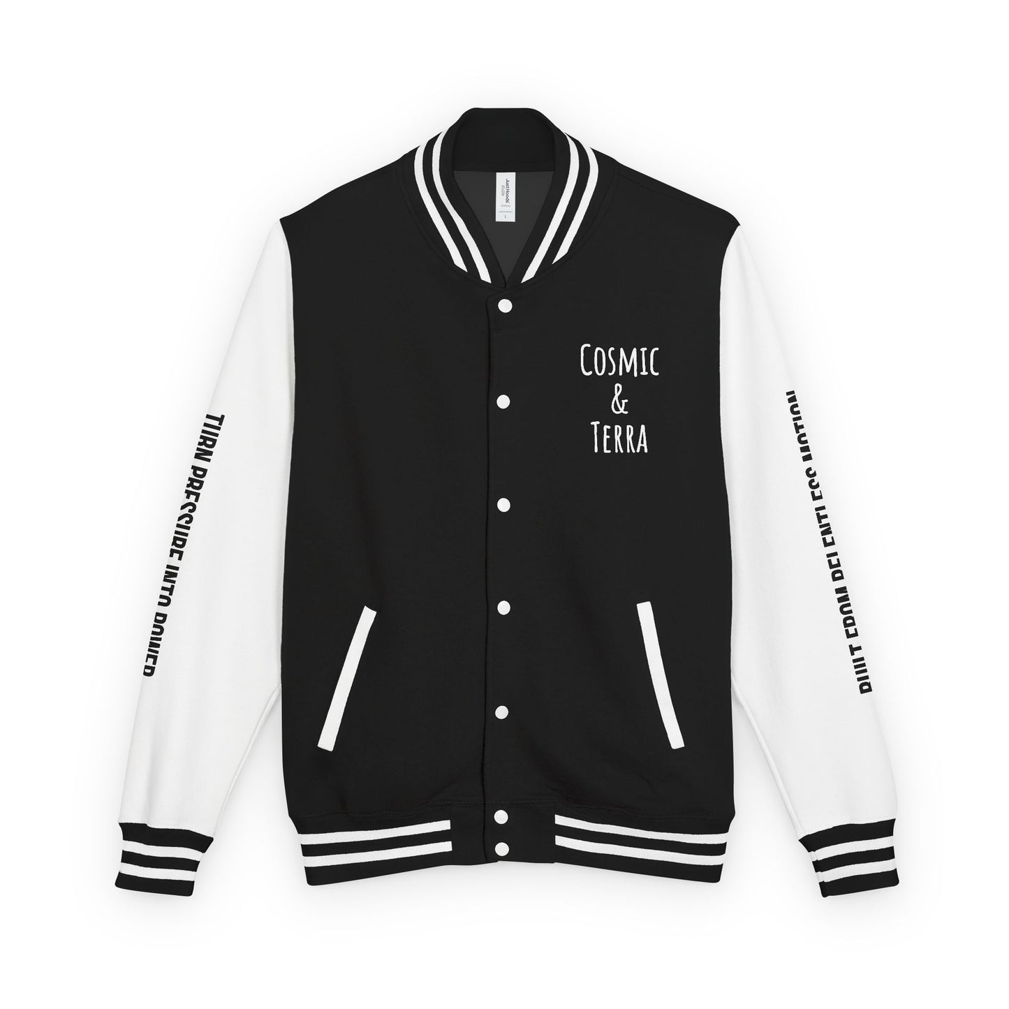 Cosmic & Terra Unisex Heavyweight Letterman Jacket - It's a New Day
