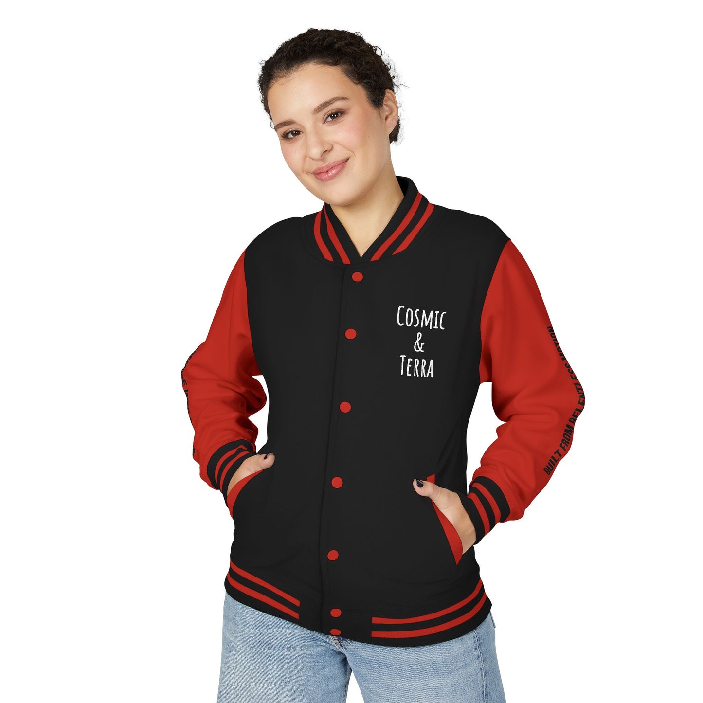Cosmic & Terra Unisex Heavyweight Letterman Jacket - It's a New Day