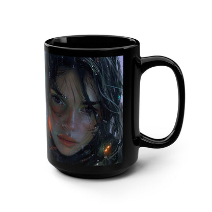 Futuristic Art Mug, Cyberpunk Coffee Cup, Gift for Tech Lovers, Unique Drinkware for Everyday Use, Decorative Mug for Home