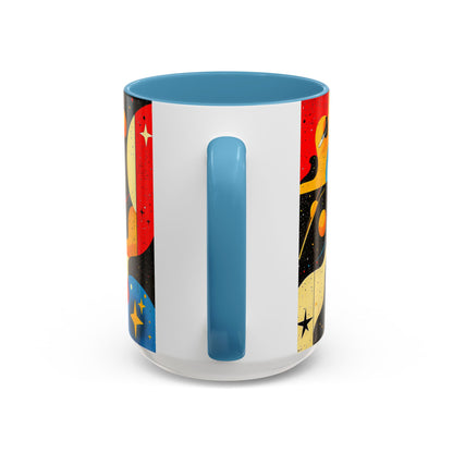 Galactic Accent Coffee Mug - Colorful Space-Themed Ceramic Tea Cup, Gifts for Astronomers, Cosmic Coffee Lover, Outdoor Cafe Drinkware