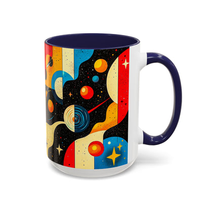 Galactic Accent Coffee Mug - Colorful Space-Themed Ceramic Tea Cup, Gifts for Astronomers, Cosmic Coffee Lover, Outdoor Cafe Drinkware