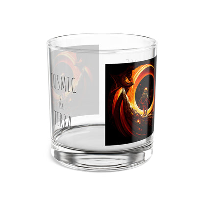 Cosmic & Terra Themed Rocks Glass, 10oz - Perfect for Spirits or Cocktails