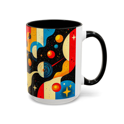 Galactic Accent Coffee Mug - Colorful Space-Themed Ceramic Tea Cup, Gifts for Astronomers, Cosmic Coffee Lover, Outdoor Cafe Drinkware