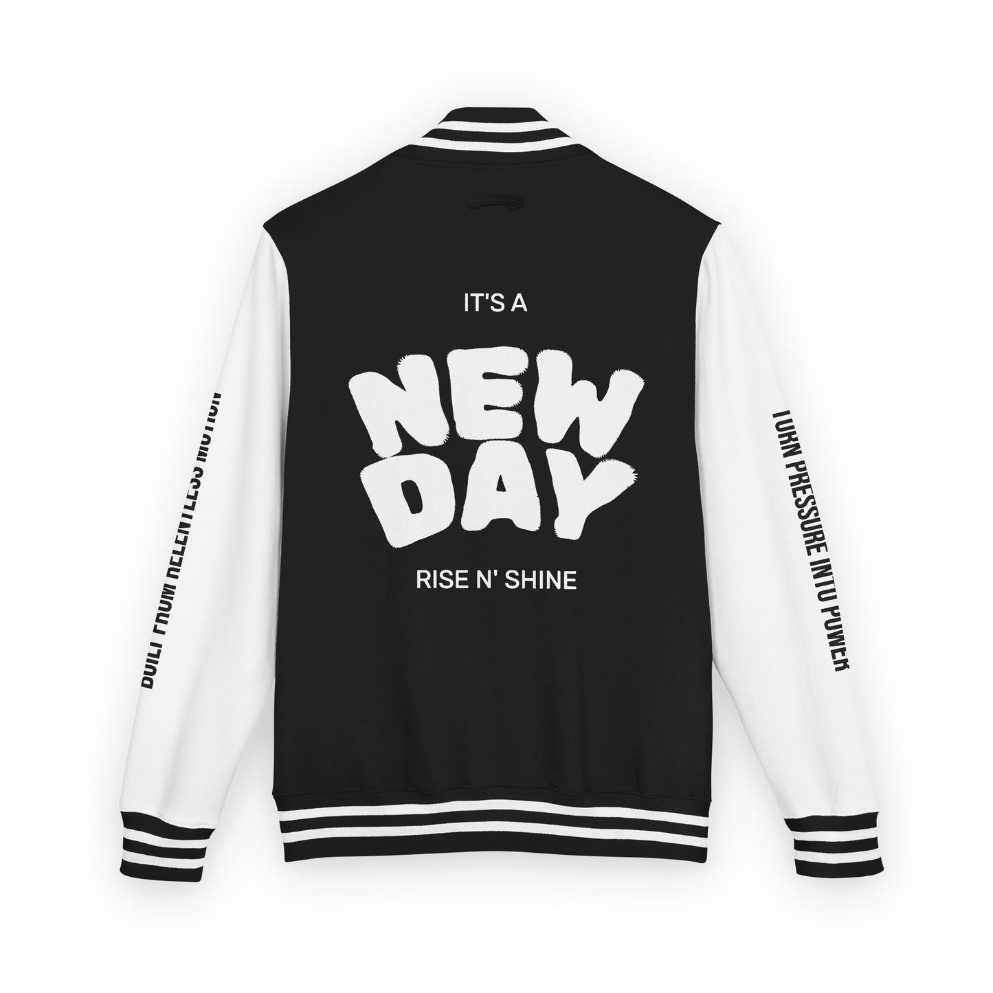 Cosmic & Terra Unisex Heavyweight Letterman Jacket - It's a New Day