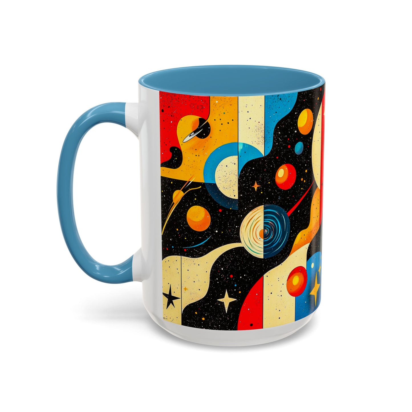 Galactic Accent Coffee Mug - Colorful Space-Themed Ceramic Tea Cup, Gifts for Astronomers, Cosmic Coffee Lover, Outdoor Cafe Drinkware