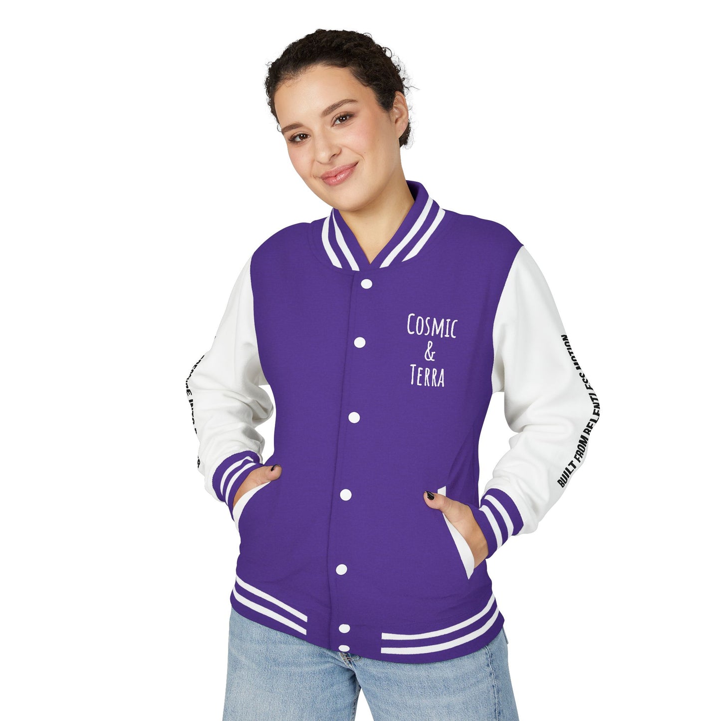 Cosmic & Terra Unisex Heavyweight Letterman Jacket - It's a New Day