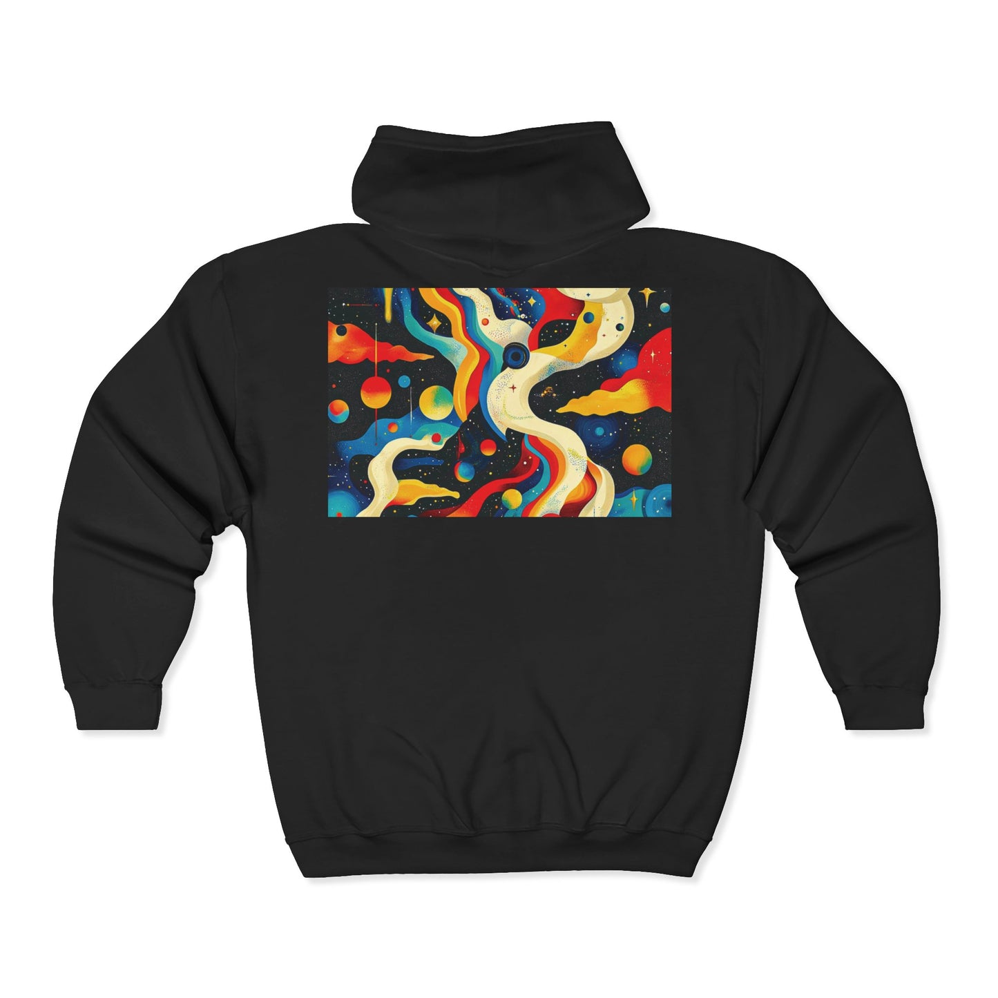 Cosmic Adventure Zip-Up Hoodie - Stargazing & Artistic Design