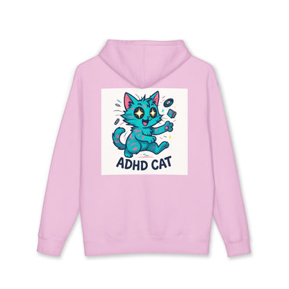 ADHD Cat Hoodie — Cute Blue Cat Graphic & 'My Brain's a Choose-Your-Own-Adventure Book' Quote
