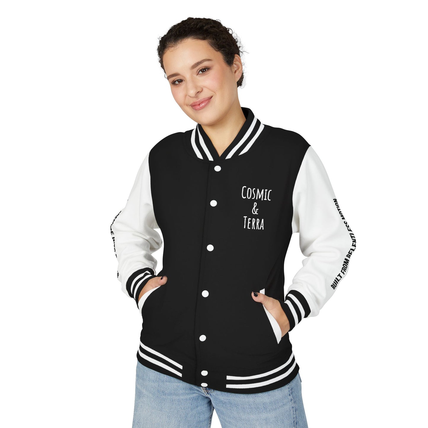 Cosmic & Terra Unisex Heavyweight Letterman Jacket - It's a New Day