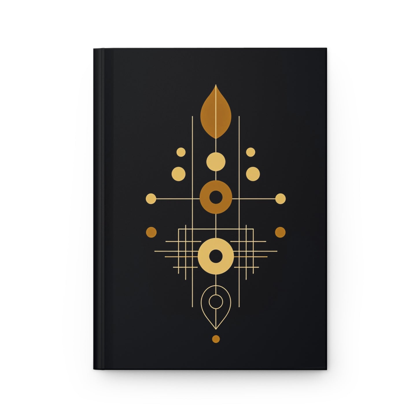 Golden Geometric Hardcover Journal | Stylish Notebook for Writing, Note-taking, Gifts, Bullet Journaling, Planner