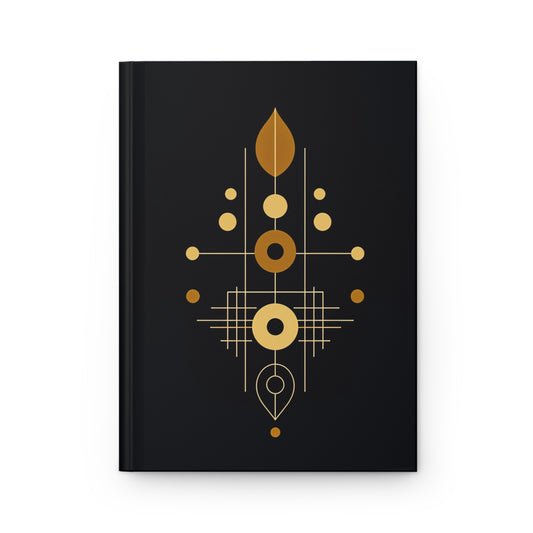 Golden Geometric Hardcover Journal | Stylish Notebook for Writing, Note-taking, Gifts, Bullet Journaling, Planner