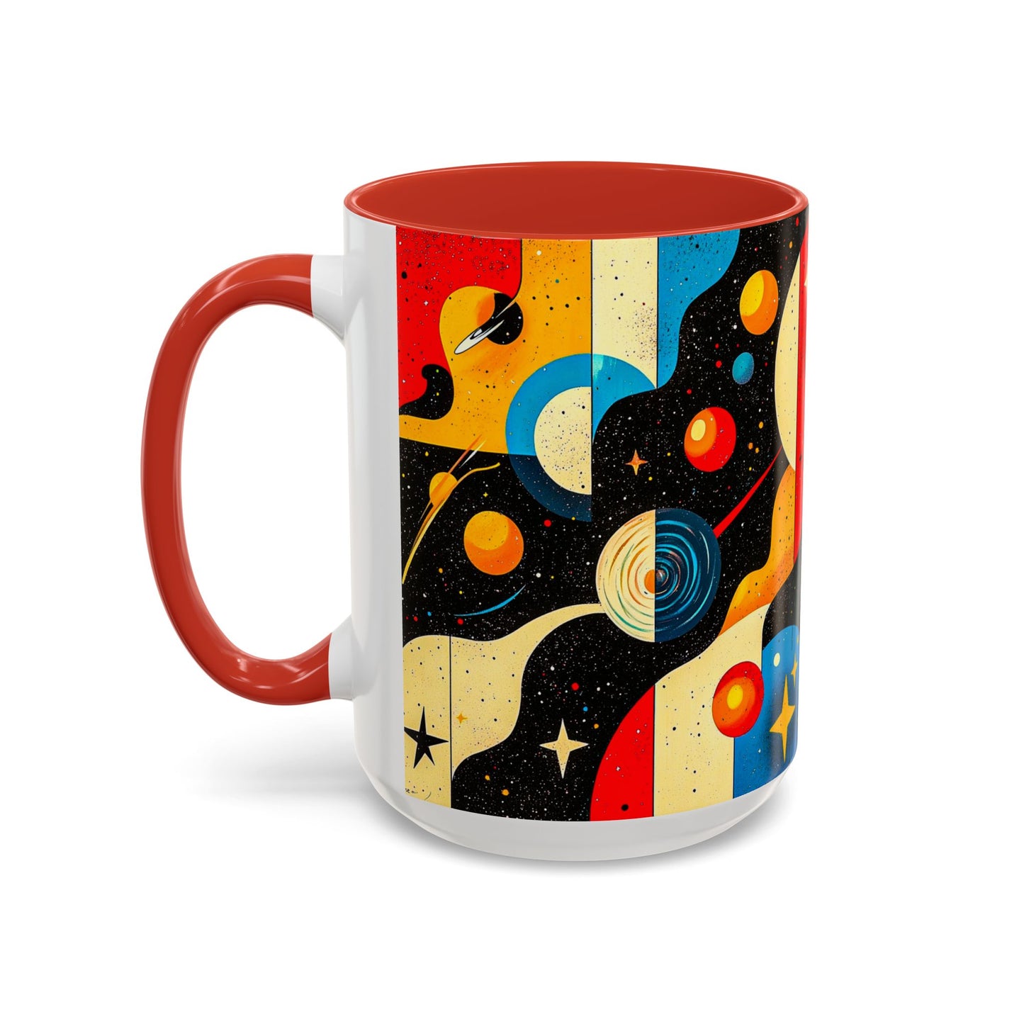 Galactic Accent Coffee Mug - Colorful Space-Themed Ceramic Tea Cup, Gifts for Astronomers, Cosmic Coffee Lover, Outdoor Cafe Drinkware